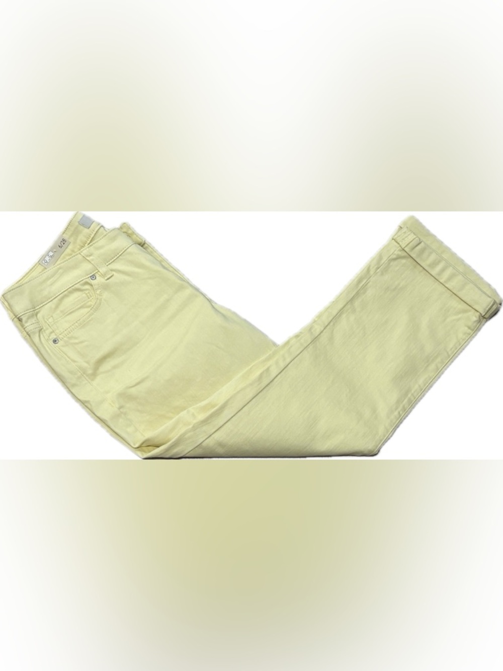 Vintage America Blues Cropped Pale Yellow Jeans